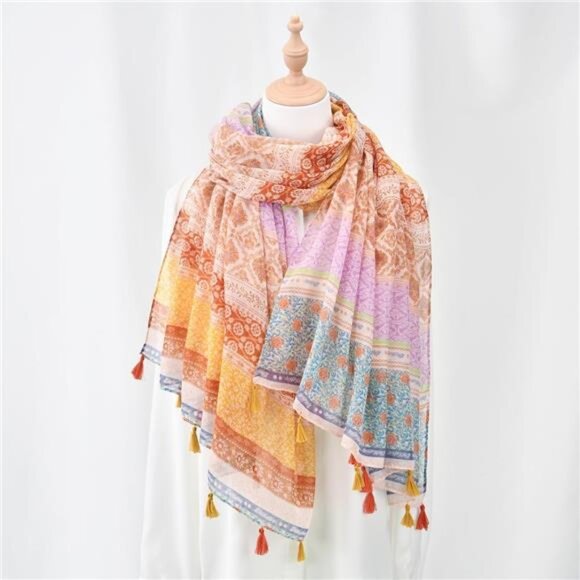 Boho Cotton Scarf Lightweight 005 - Picture 7 of 7